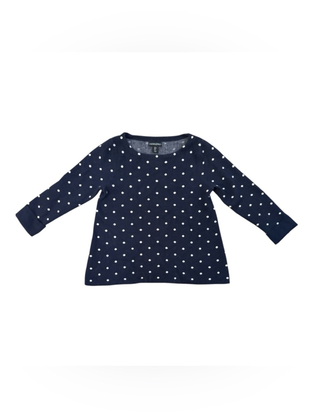 Cynthia Rowley Navy Sweater with Cream Polka Dots super soft